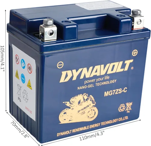Vista 2 de MG7ZS-C Batería AGM de 12 V 6 AH – Batería deportiva recargable de plomo ácido sellada para ATV motocicleta 50CC-150CC – Reemplaza YTZ7S YTX5L-BS