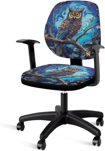 Vista 28 de Funda para silla de oficina, con temática de playa, funda elástica para silla de oficina, funda elástica de 2 piezas, funda para silla