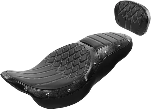 Vista 15 de Asiento de pasajero de 2 piezas para Harley Touring Road King Street Glide Electra Glide Road Glide 2009-2023