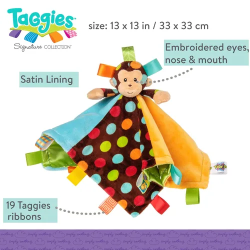 Vista 6 de Mary Meyer Taggies Dazzle Dots - Manta de personaje, mono