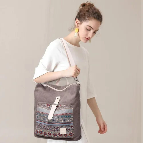 Vista 7 de Mochila casual y moderna para mujeres, ligera, con correas para los hombros, ideal como bolsa de viaje o mochila para el uso diario