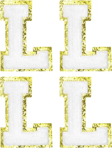 Vista 15 de MECCANIXITY 4 parches de letras de felpilla termo-adhesivas con letras del alfabeto blanco, S de 3 pulgadas de altura para ropa, zapatos, sombreros
