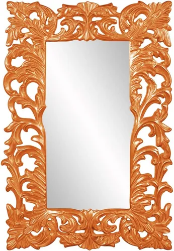 Vista 14 de Howard Elliott Chateau Rectangular Hanging Wall Mirror, Scroll Work Frame, Black, 31.5 x 42 Inch