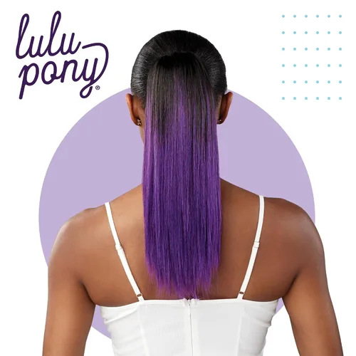 Vista 4 de Sensationnel Lulu - Cordón de cola de caballo - Lulupony Nisi sintético de alto calor yaki cola de caballo o hasta hacer extensión de pelo peluca