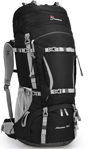 Vista 4 de MOUNTAINTOP 70L - Mochila con marco interno para camping, senderismo, mochila para hombres y mujeres con cubierta de lluvia Negro-70L