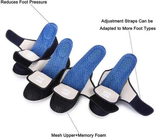 Vista 5 de Elitechoice Zapatos para diabéticos para hombres, zapatos para diabéticos de ancho ancho, cierre ajustable, ligeros, transpirables, pies hinchados