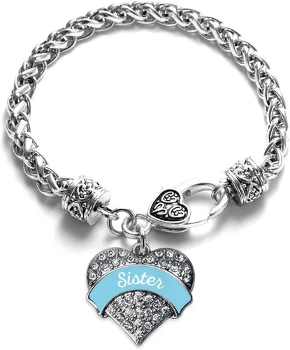 Vista 103 de Inspired Silver - Pulsera de plata con dije de corazón pavé con joyas de circonita cúbica