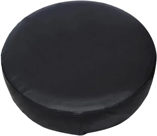 Vista 2 de Cubierta de rueda de repuesto, cubierta de rueda negra impermeable de cuero de PVC resistente al polvo, universal, apta para Jeep, remolque, RV