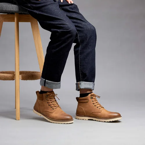 Vista 69 de Vostey - Botas tobilleras con cordones (Chukka), de senderismo, impermeables y estilo informal para hombre