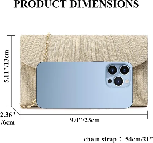 Vista 6 de Evening Bag Clutch Purses for Women Ladies Sparkling Party Handbags Crossbody Shoulder Purse Wedding Bags
