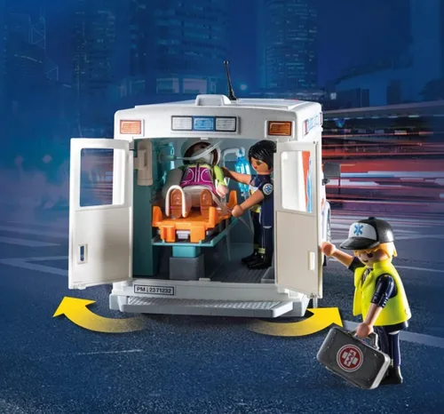 Vista 5 de Ambulancia Playmobil con accesorios y 3 figuras