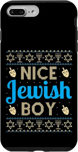 Vista 12 de Nice Jewish Boy Ugly Hanukkah Sweater Funny Jewish Chanukkah Case for iPhone 16