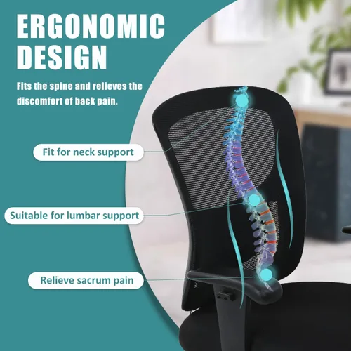 Vista 5 de Silla de oficina grande y alta para personas pesadas, silla de escritorio de computadora de 400 libras, asiento extra ancho, brazos ajustables Negro