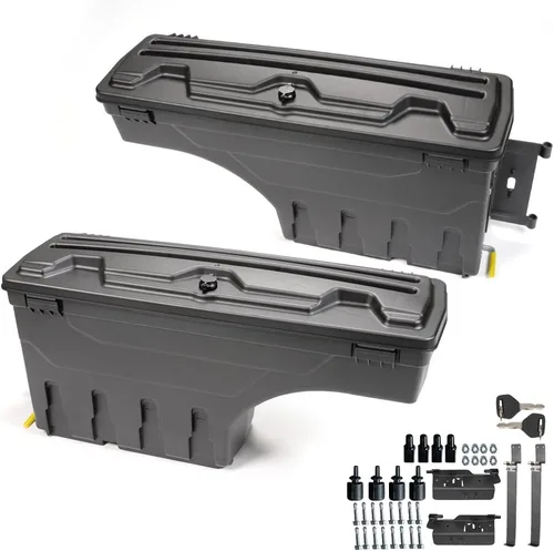 Vista 23 de PIT66 Caja de almacenamiento para cama de camión lado derecho compatible con Ford F150 1997-2014