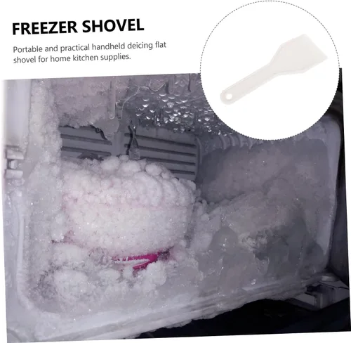 Vista 3 de Beaupretty Raspador de hielo para refrigerador, pala de plástico con agujero para colgar, congelador de mano, removedor de hielo para cocina y uso