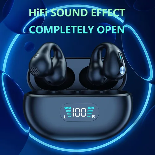 Vista 2 de Auriculares inalámbricos con clip para la oreja y conducción ósea, Bluetooth, 2023 nuevos mini auriculares abiertos Bluetooth inalámbricos
