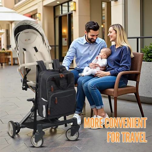 Vista 8 de Mochila con ruedas, mochila de viaje con ruedas, aprobada por vuelo, antirrobo, para laptop de 15.7 pulgadas, con puerto USB para hombres y mujeres