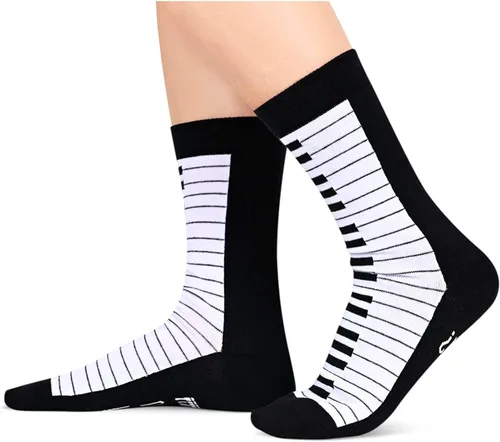 Vista 2 de sockfun Calcetines divertidos, regalos musicales, regalos de piano para mujeres, hombres y adolescentes, regalos para pianistas, amantes del piano