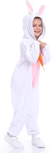 Vista 3 de Disfraz unisex de animales para niños, pijama de animales con capucha de felpa, para Halloween, carnaval, animal, para niños y niñas
