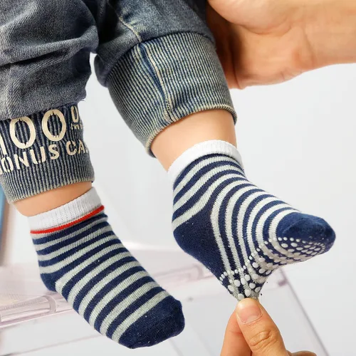 Vista 4 de Sosenfer Calcetines antideslizantes para niños pequeños con pinzas, 5-10 pares de calcetines antideslizantes para bebés de 1 a 7 años, hechos