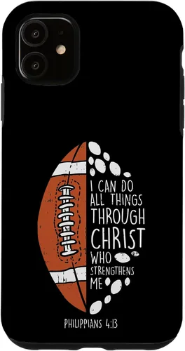 Vista 8 de Funda de regalo para iPhone 16 American Football I can do things Bible God Jesus