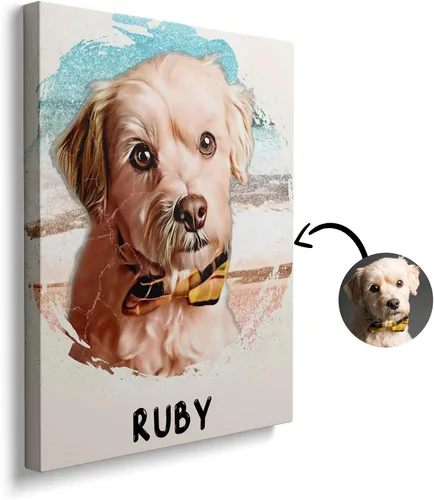Vista 9 de Custom Pet Portrait from Photo Watercolor Painting, Personalized Dog Mom Gifts for Women, Pet Memorial & Loss of Dog Sympathy Gift, Custom Dog & Cat