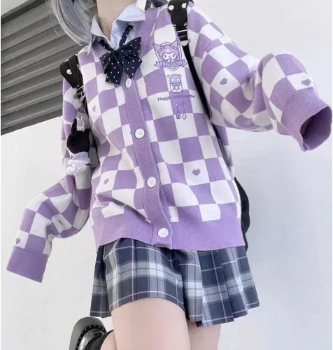 Vista 2 de Cárdigan japonés para mujer, lindo suéter Kawaii JK Uniforme, suéter de cosplay