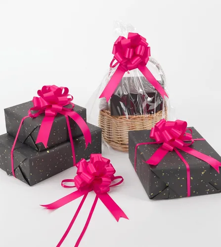 Vista 28 de HUIHUANG Lazos Azules para Envolver Regalos 12 PCS Lazos Azules Bebé de Tirón de 4 Pulgadas de Satén para Regalos, Cesta de Regalo, Bolsa de Papel