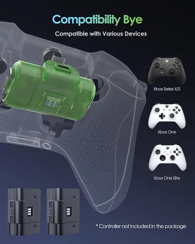 Vista 2 de Rechargeable Xbox Controller Batteries Pack forXbox One Xbox Series XSWith 4 COVER Fast Charging Xbox Play and Charge Kit1 Battery40H PlaytimeXbox