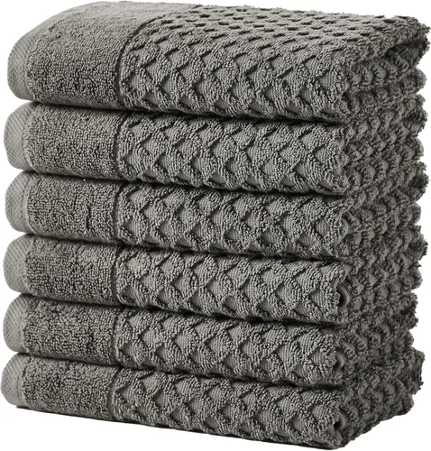 Vista 44 de Great Bay Home - Toallas de mano 100% algodón blanco, 6 toallas de baño suaves para manos, altamente absorbentes y de secado rápido, colección 01