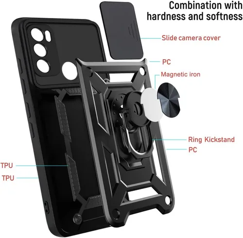 Vista 8 de Ysnzaq Funda para Motorola Moto E20/E30/E40 con cubierta deslizante