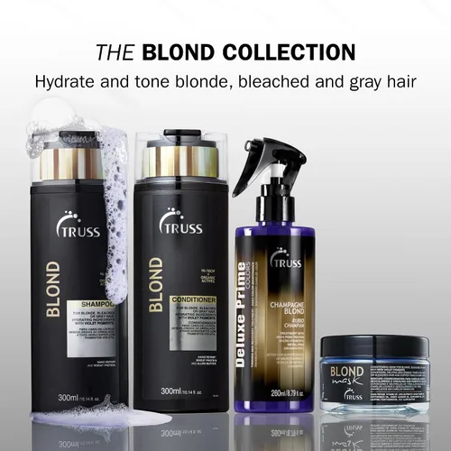 Vista 6 de TRUSS Spray para el cabello morado y tóner rubio - Spray para aclarar el cabello y reconstructor con tonificación personalizable - Deluxe Prime