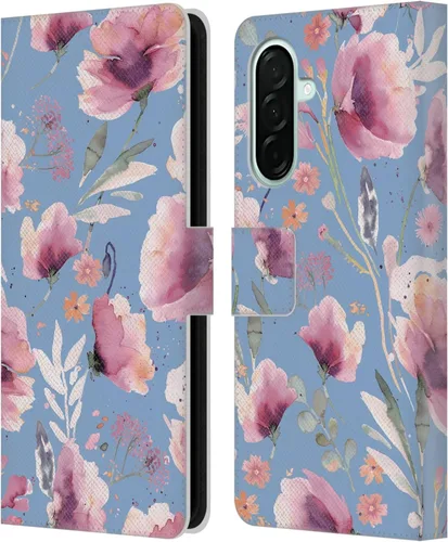 Vista 22 de Head Case Designs Officially Licensed Ninola Abstract Poppies Lilac Floral Leather Wallet Case Compatible with Samsung Galaxy A07 4G