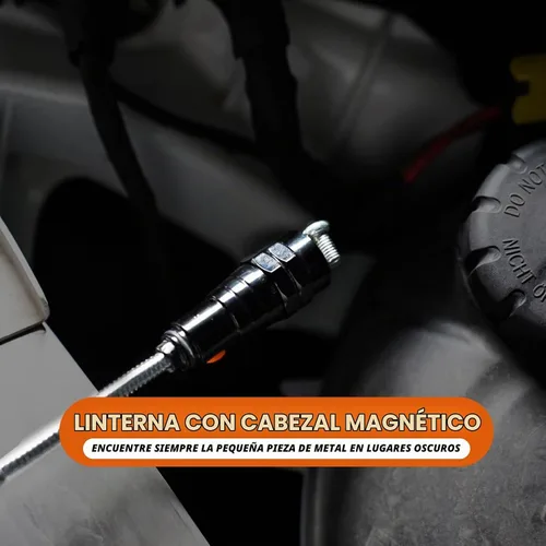 Vista 6 de Juego de herramientas de recogida magnética telescópica con palos de recogida de 1 y 15 libras, espejo de inspección ajustable redondo y cuadrado