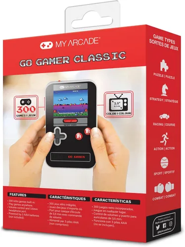 Vista 6 de My Arcade Go Gamer Classic-RED Consola electrónica portátil con 300 juegos, pantalla a todo color de 2.5 pulgadas, diversión para toda la familia