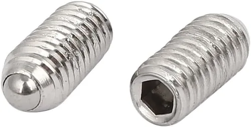 Vista 2 de uxcell M5x10mm 304 Acero Inoxidable Spring Hex Socket Ball Point Grub Set Tornillos 10pcs