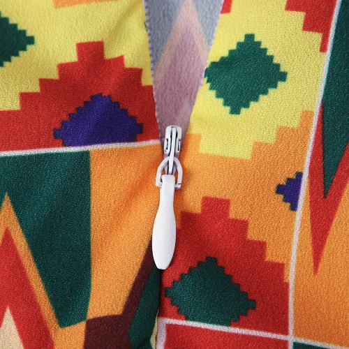 Vista 6 de Ropa de vestir de princesa de manga corta con estampado africano Dashiki para niñas pequeñas (multicolor, 2-3 años)