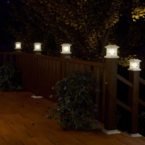 Vista 8 de Luces solares blancas para postes de valla para exteriores, para postes de valla de 3.6 x 3.6 pulgadas, 4.5 x 4.5 pulgadas, 5 x 5 pulgadas, funciona