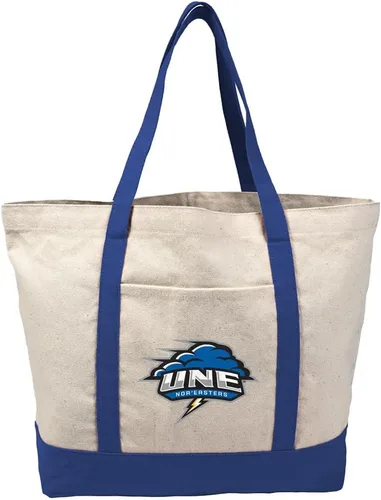 Vista 328 de Campus Lab Bolsa de lona con logotipo primario colegiado con bolsillo externo, bolsa de hombro reutilizable para ir de compras, playa Águilas A&m