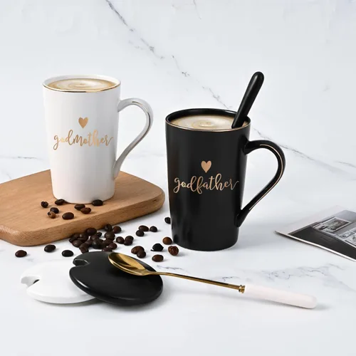Vista 3 de YHRJWN Regalo de Propuesta para Padrinos, Taza de Café para Madrina y Padrino, Regalos de los Ahijados para los Padrinos, Regalos para Padrinos