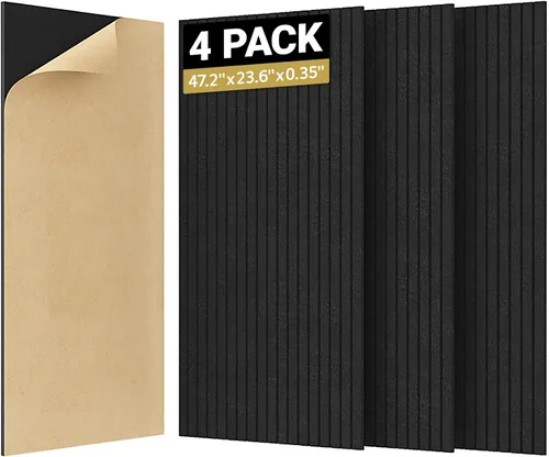 Vista 12 de TONOR Paquete de 8 Paneles Acústicos Grandes, 47.2" X 23.6" X 0.35" Panel de Pared Acústico, Paneles Autoadhesivos a Prueba de Sonido, Paneles