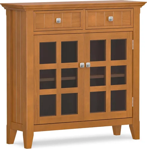 Vista 29 de SIMPLIHOME Acadian - Armario de madera maciza de 36" de ancho, color negro