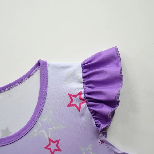 Vista 5 de FLIPEGEON Monster - Vestido casual para niñas con mangas con vuelo, ropa de juego de 4-9 años