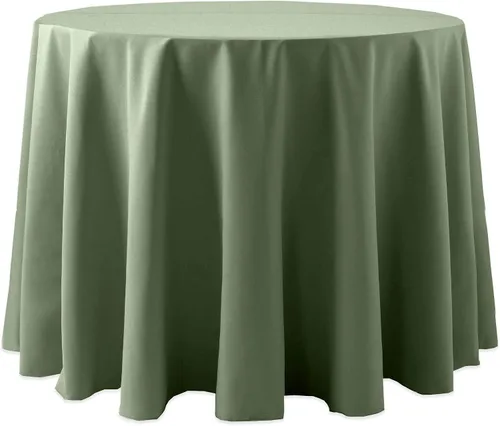 Vista 5 de Ultimate Textile Cotton-Feel - Mantel redondo de 90 pulgadas para comedor, color berenjena, color morado
