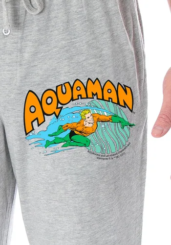 Vista 3 de DC Comics - Pantalones de pijama clásicos de superhéroe para hombre, diseño vintage de Aquaman
