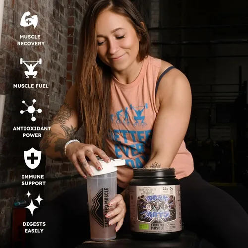 Vista 5 de Earth Fed Muscle Dark Arts - Suero de chocolate negro salado, una porción