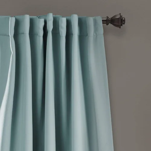 Vista 4 de Lush Decor Par de paneles de cortina de ventana con pestaña trasera aislada, 52 pulgadas de ancho x 84 pulgadas de largo, cortinas azules