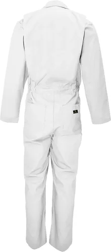 Vista 3 de Natural Uniforms Overol de sarga de manga larga con cremallera para hombre, resistente a las manchas y a las arrugas