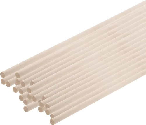 Vista 3 de Mandala Crafts Varillas de madera de 12 pulgadas para manualidades, 1/4 de pulgada de grosor, 100 palos de madera sin terminar para macramé