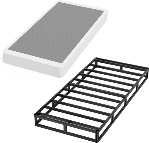 Vista 9 de Base de cama de metal resistente de 5 pulgadas con funda de somier de metal resistente y perfil bajo de 5 pulgadas para marco de cama, base